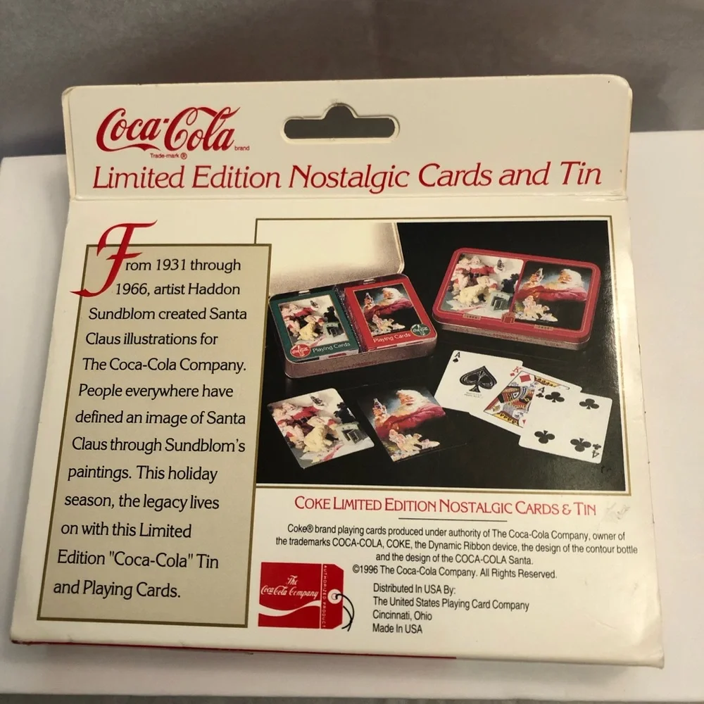 ♥️HP♥️ Coca Cola Santa Playing Cards 1996 Set/2 Limited Edition NIB - Picture 4 of 4